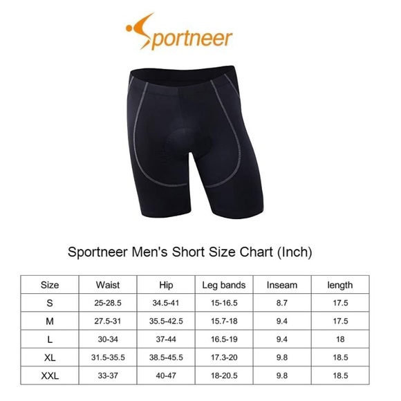 NWOT- Sportneer, Padded Bike Shorts for Men - Picture 7 of 7